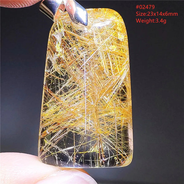 Gold Rutilated Quartz Pendant-ToShay.org