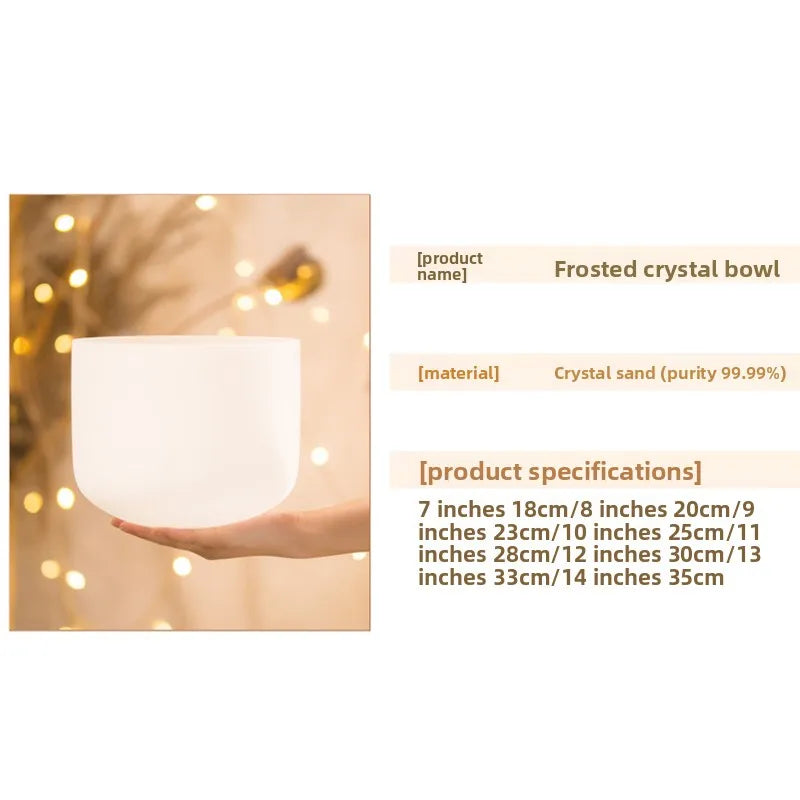 White Frosted Crystal Singing Bowl-ToShay.org