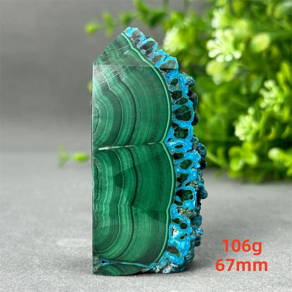 Blue Chrysocolla Malachite Point-ToShay.org