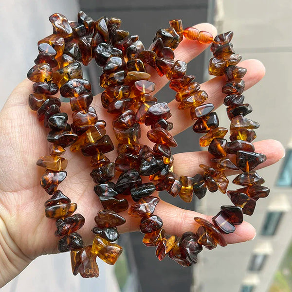 Yellow Amber Bead Necklace-ToShay.org