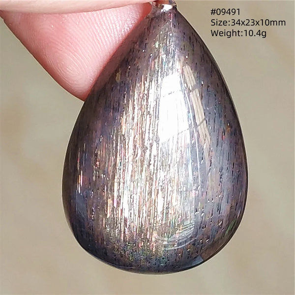 Black Moonstone Sunstone Pendant-ToShay.org
