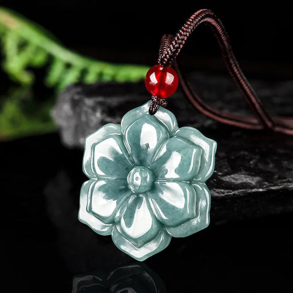 Green Jadeite Blossom Pendant-ToShay.org