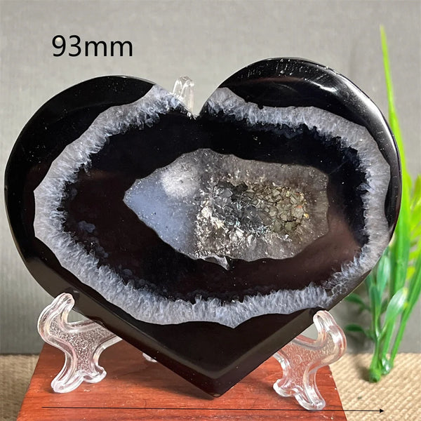 Black Agate Cluster Heart-ToShay.org