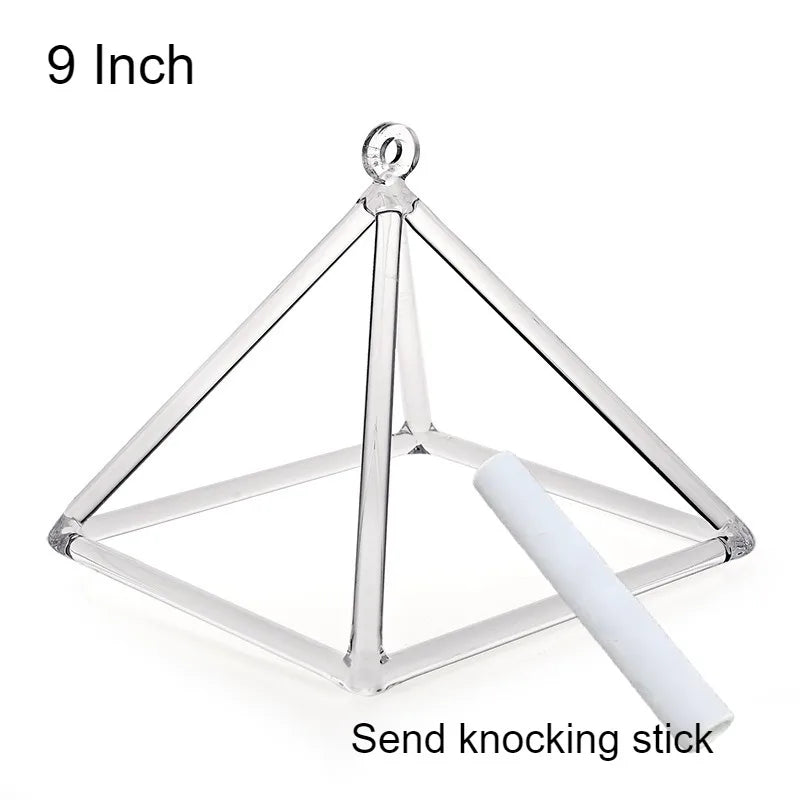 Clear Crystal Singing Pyramid-ToShay.org