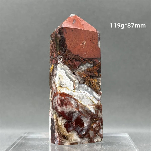 Red White Agate Obelisk-ToShay.org