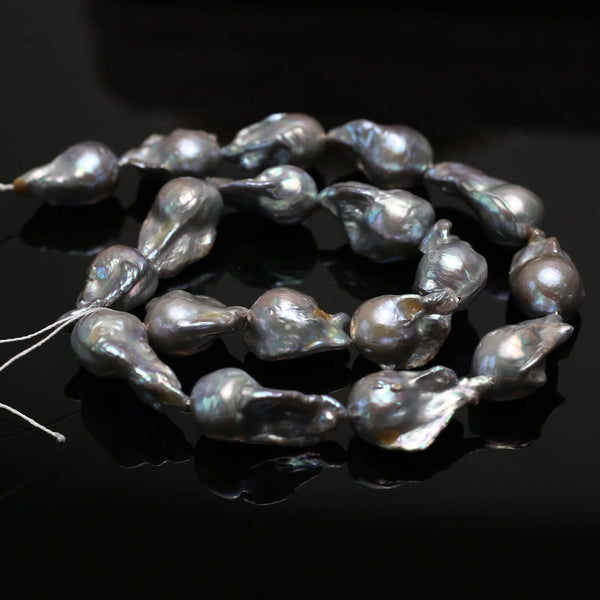 Grey Pearl Fish Tail Beads-ToShay.org
