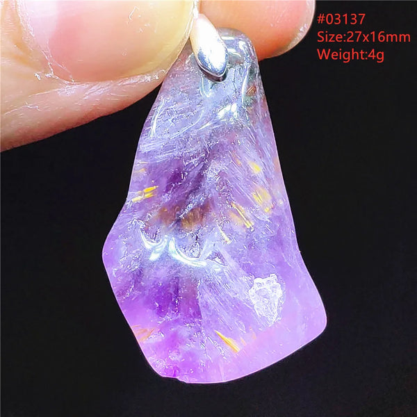 Purple Cacoxenite Auralite Pendant-ToShay.org
