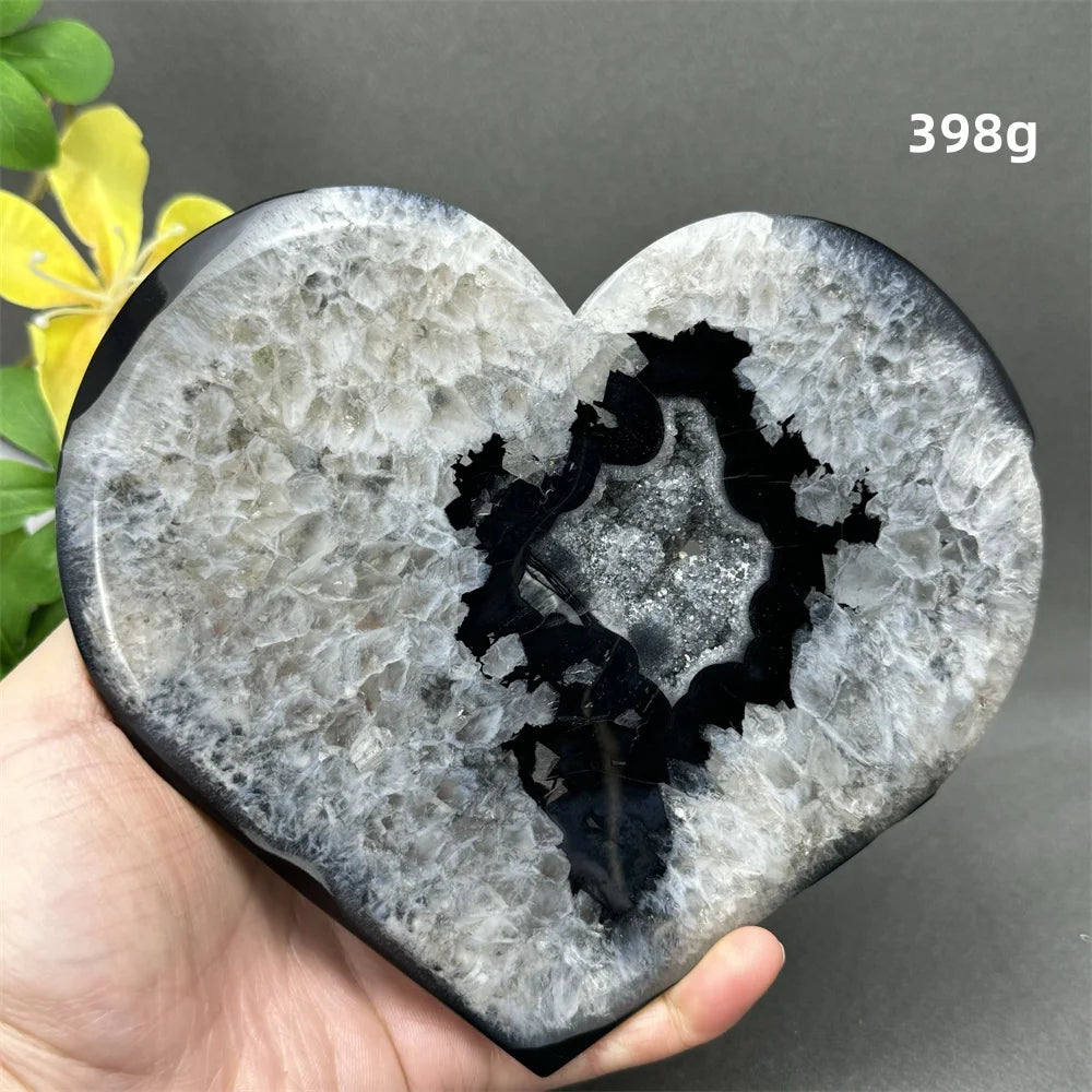Black Agate Crystal Heart-ToShay.org