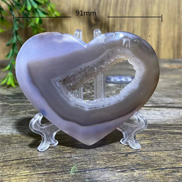 Grey Druzy Agate Heart-ToShay.org