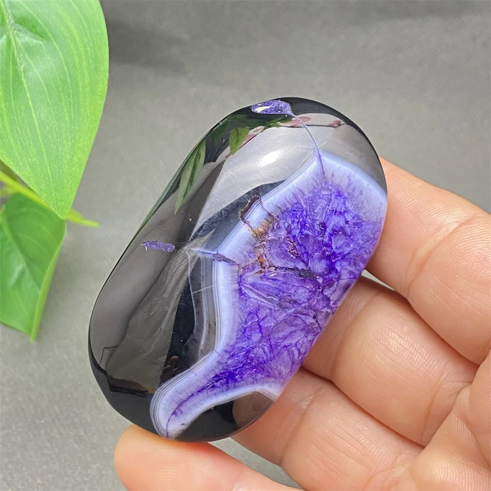 Purple Agate Palm Stone-ToShay.org