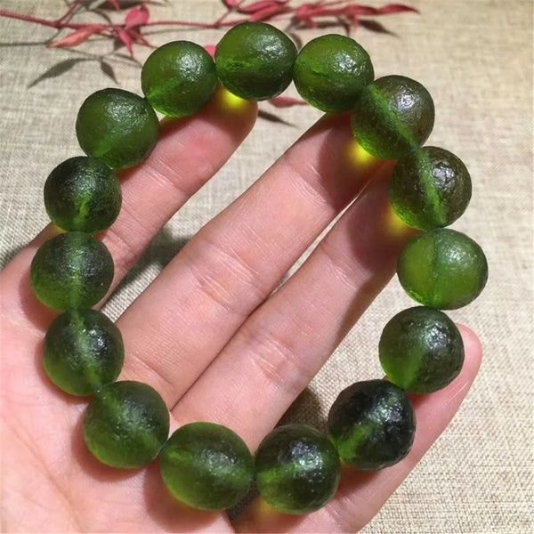Green Meteorite Moldavite Bracelet-ToShay.org