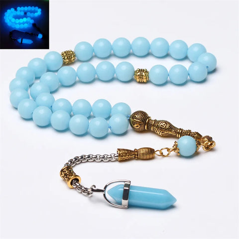 Blue Luminous Prayer Beads-ToShay.org