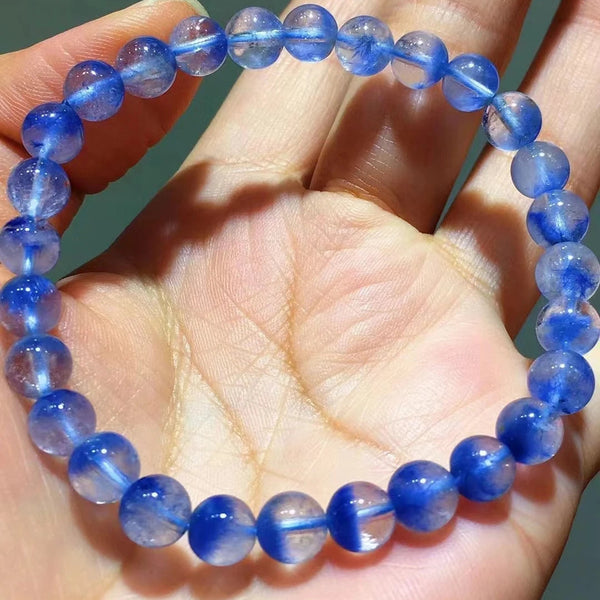 Blue Dumortierite Rutilated Bracelet-ToShay.org