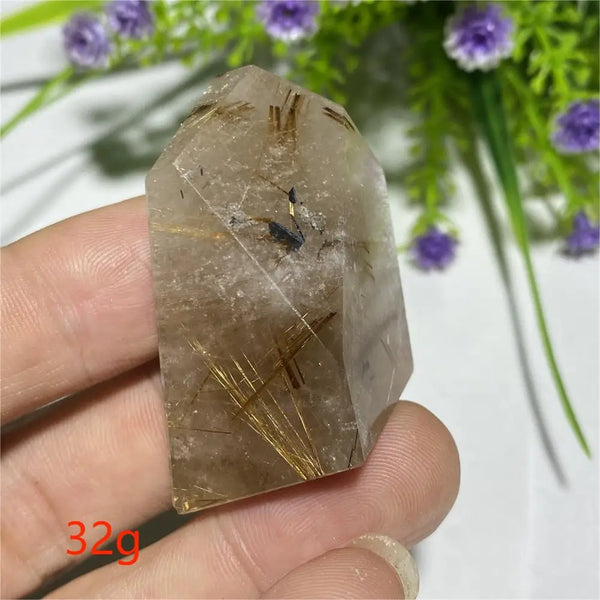 Gold Rutilated Hair Crystal-ToShay.org