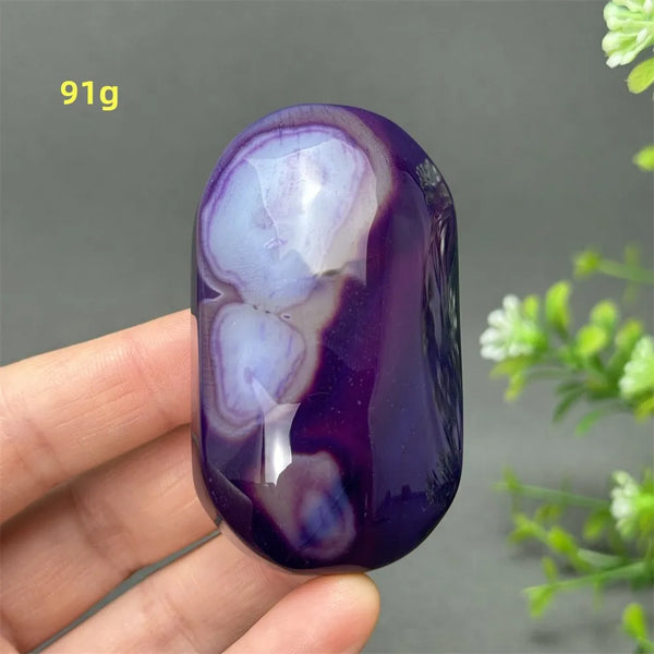 Purple Agate Palm Stone-ToShay.org