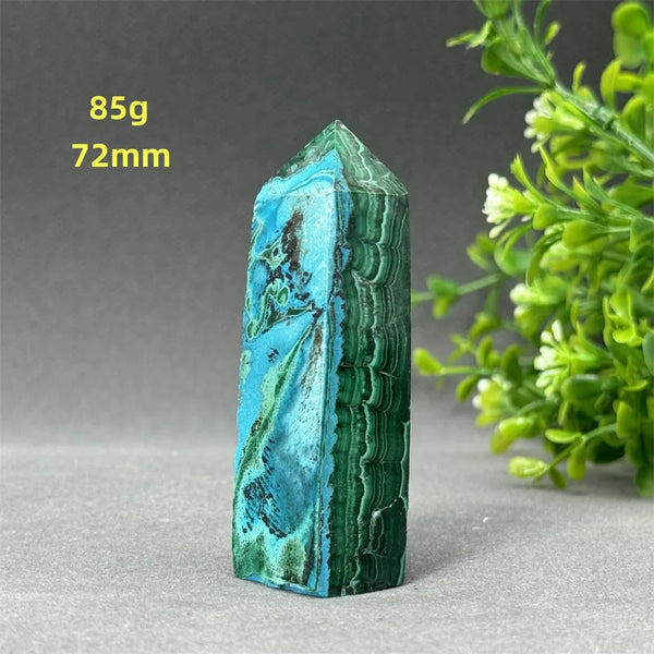 Blue Chrysocolla Malachite Point-ToShay.org