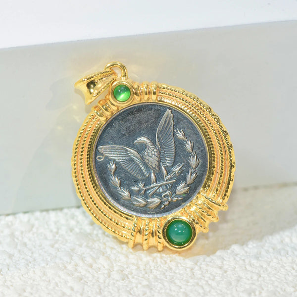 Gold Lion Head Coin Pendant-ToShay.org