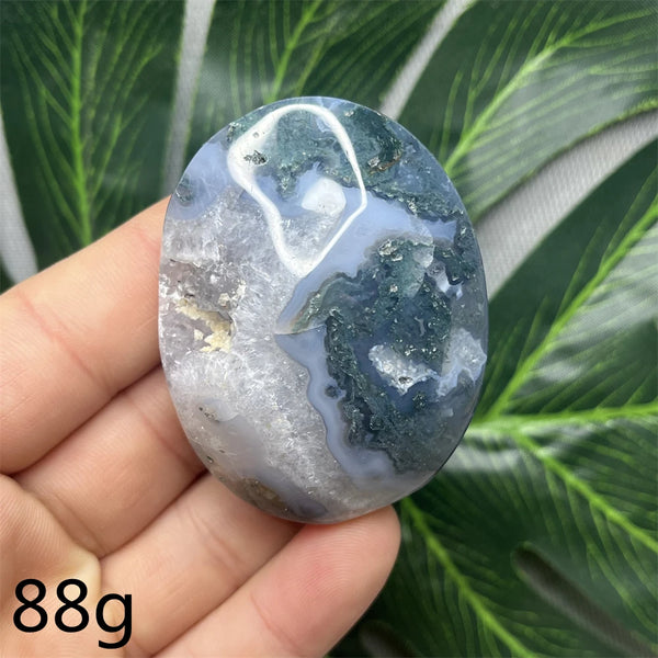 Green Moss Agate Palm Stone-ToShay.org