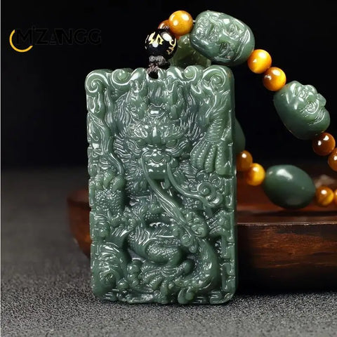 Green Jade Dragon Pendant-ToShay.org