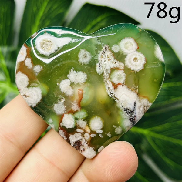 Green Flower Agate Heart-ToShay.org