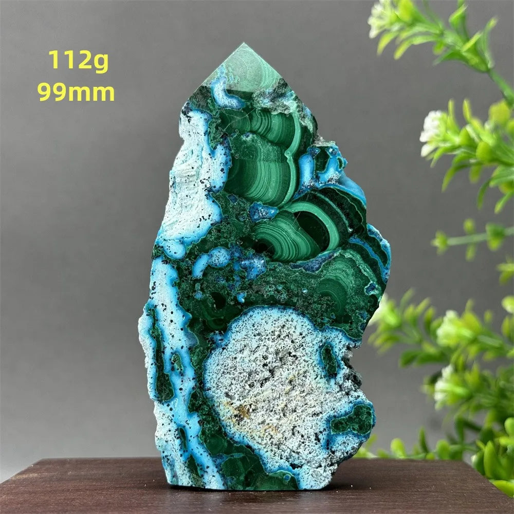 Blue Chrysocolla Malachite Point-ToShay.org