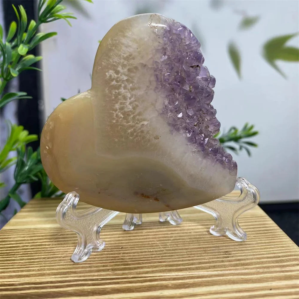 Purple Amethyst Cluster Heart-ToShay.org