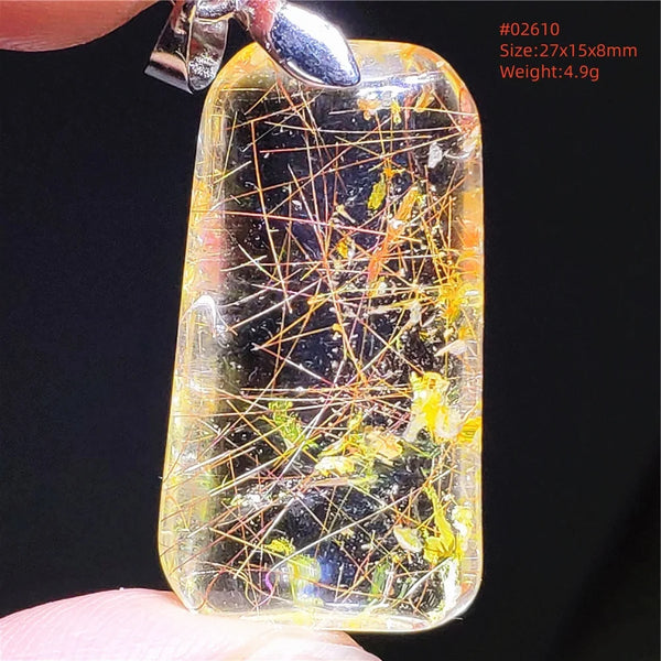 Gold Rutilated Quartz Pendant-ToShay.org