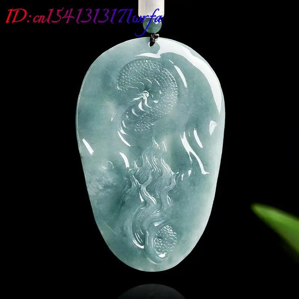 Blue Jadeite Dragon Pendant-ToShay.org