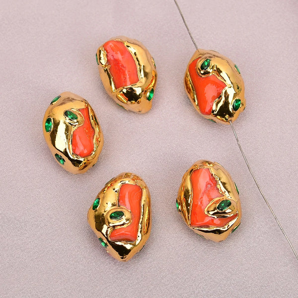 Orange Coral Paved Beads-ToShay.org
