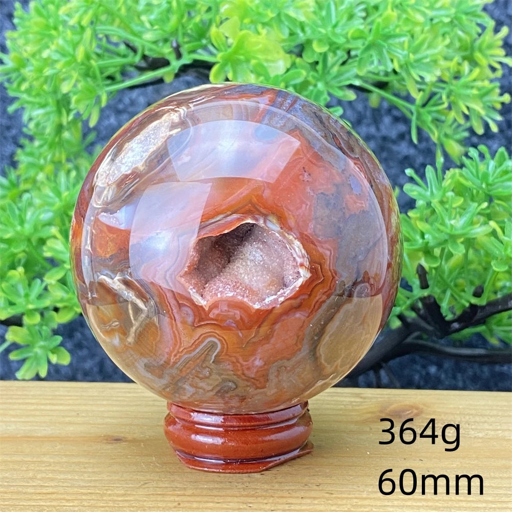 Red Striped Agate Ball-ToShay.org