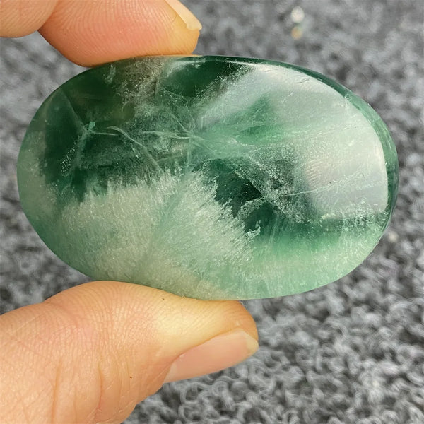 Green Fluorite Palm Stone-ToShay.org