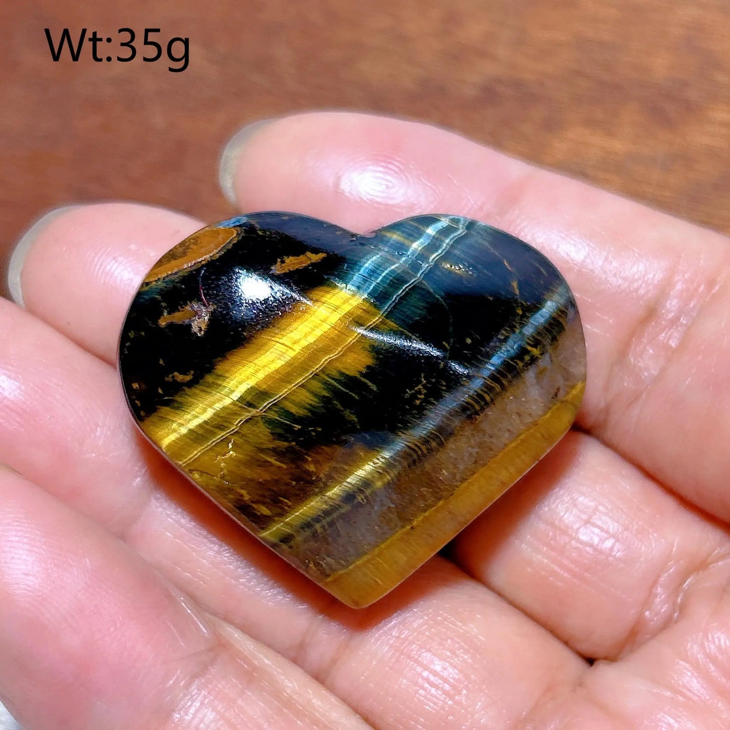 Yellow Blue Tiger Eye Heart-ToShay.org