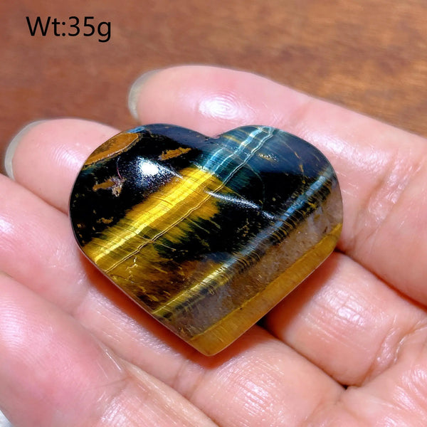 Blue Yellow Tiger Eye Heart-ToShay.org