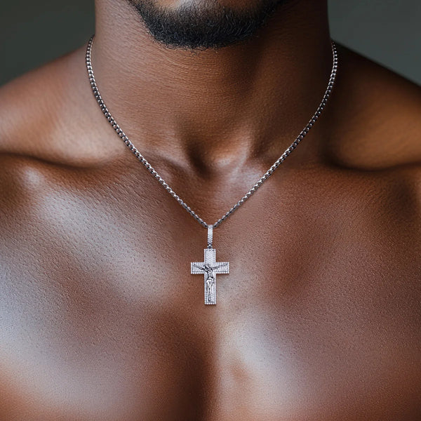 Silver Cross Pendant Necklace-ToShay.org