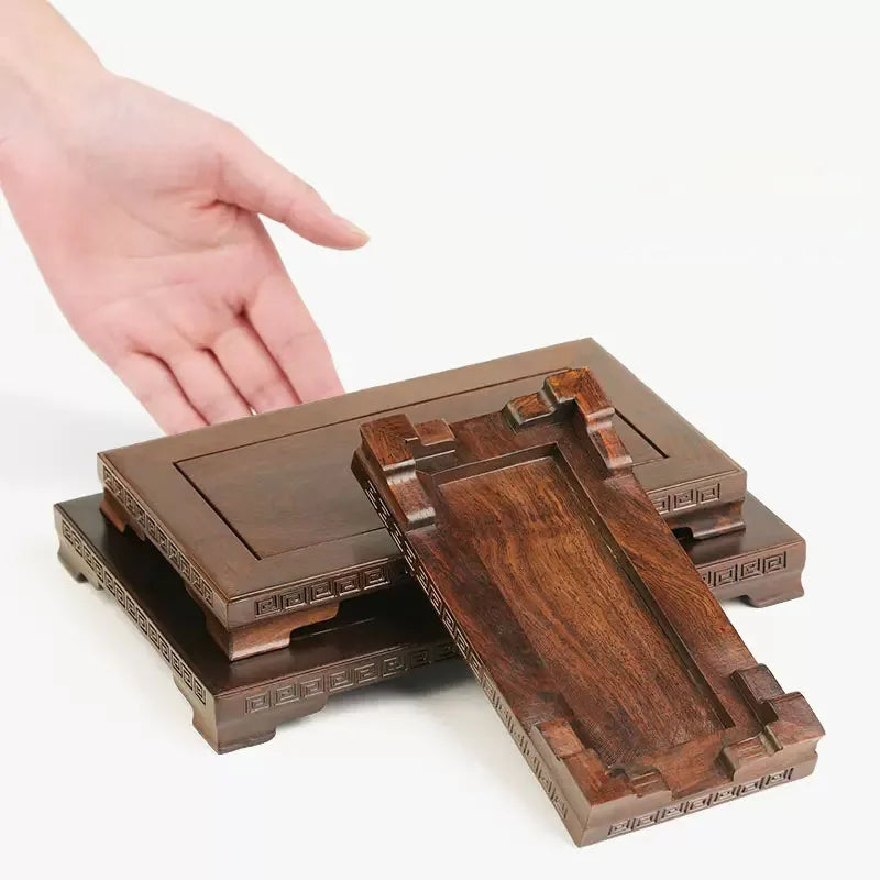 Mahogany Carved Wood Base-ToShay.org