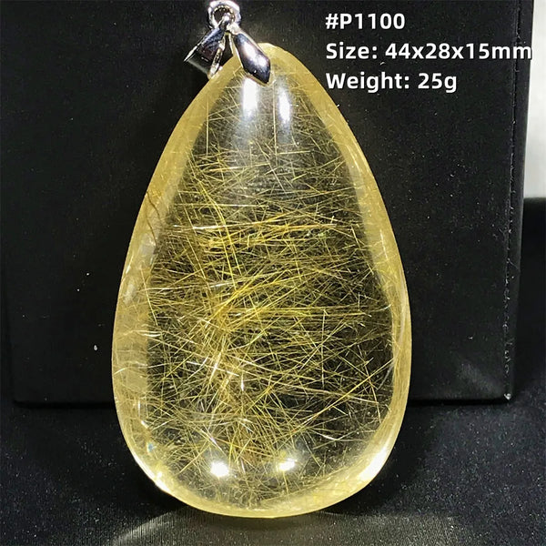 Gold Rutilated Quartz Pendant-ToShay.org
