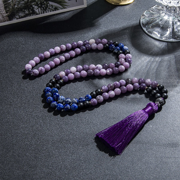 Purple Mica Lepidolite Mala Beads-ToShay.org