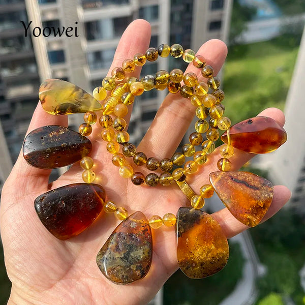 Yellow Amber Necklace-ToShay.org