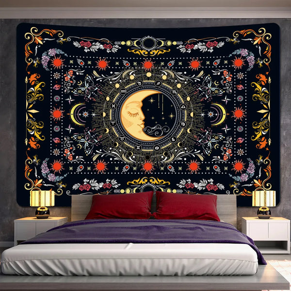 Mandala Moon Art Tapestry-ToShay.org