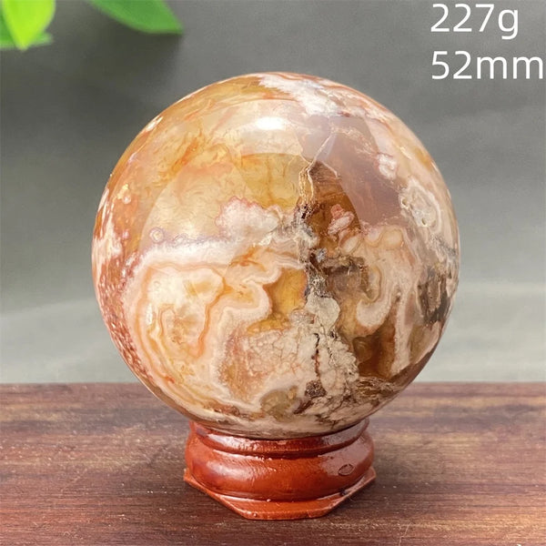 Red Cherry Blossom Agate Ball-ToShay.org