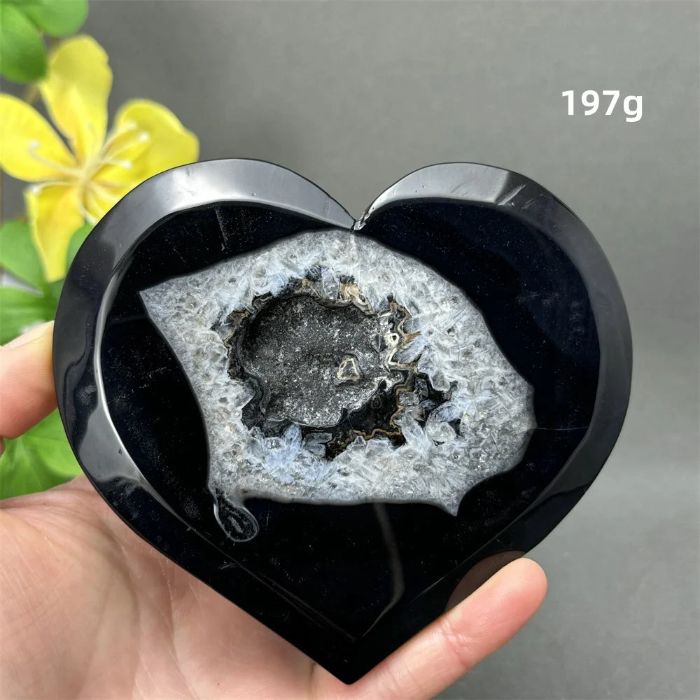 Black Agate Crystal Heart-ToShay.org
