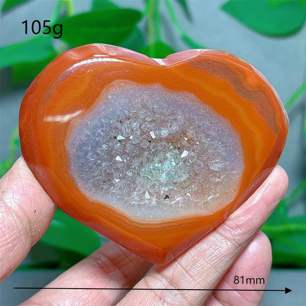 Orange Carnelian Druzy Heart-ToShay.org