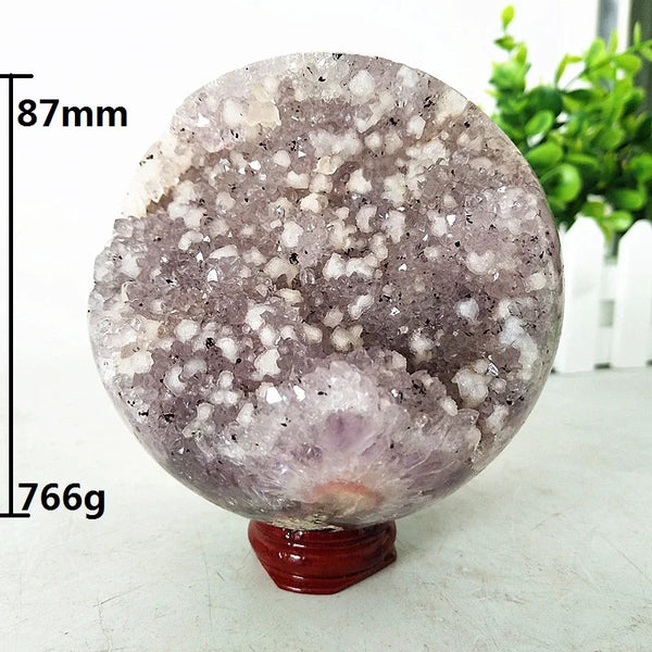 Pink Amethyst Geode Crystal Ball-ToShay.org