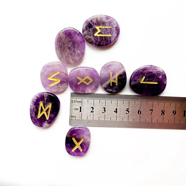 Purple Amethyst Rune Stones-ToShay.org