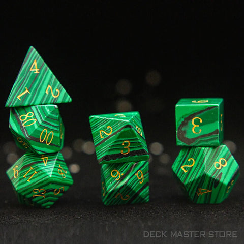 Green Malachite Platonic Solid Dice-ToShay.org