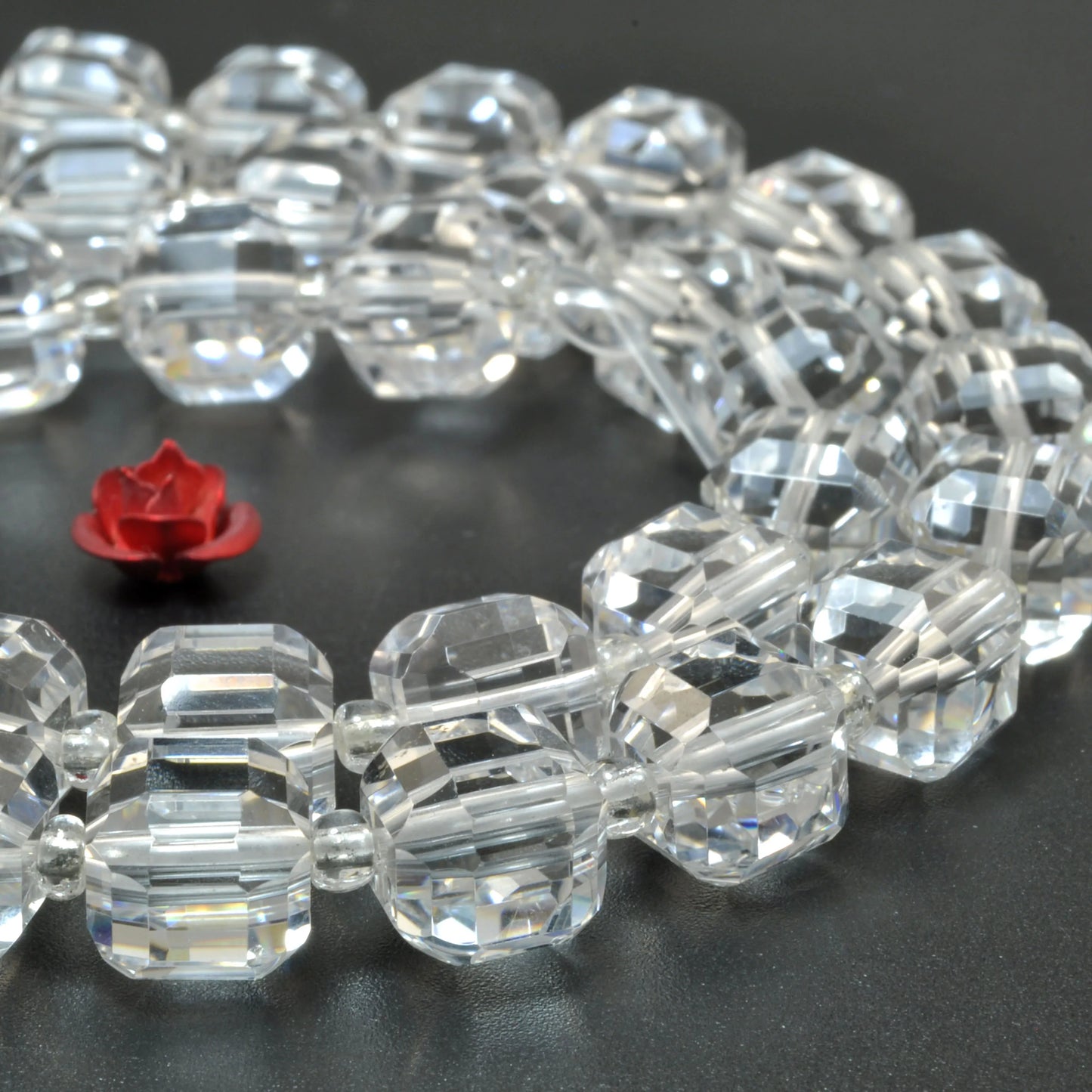 Clear Rock Crystal Cube Beads-ToShay.org