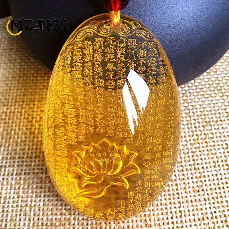 Gold Amber Buddha Pendant-ToShay.org