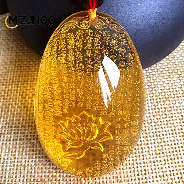 Gold Amber Buddha Pendant-ToShay.org