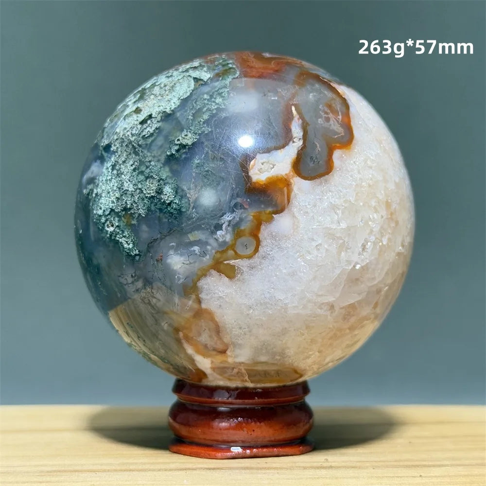 Red Moss Crystal Agate Ball-ToShay.org
