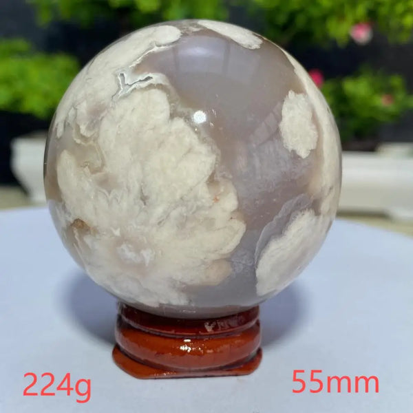 Pink Cherry Blossom Agate Ball-ToShay.org
